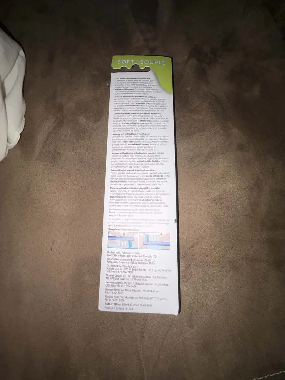 Norwex Antibacterial Toothbrush with Refill Head, Soft